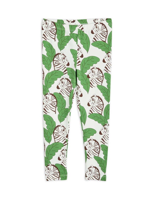 Mini Rodini - Zebras aop leggings, Green