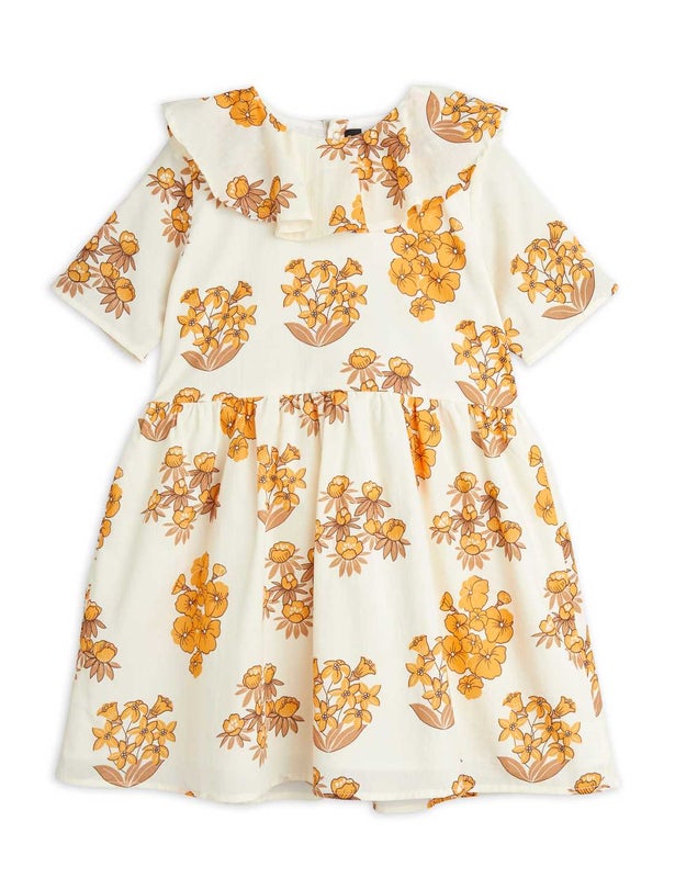 Mini Rodini - Wildflowers woven ss dress, Beige