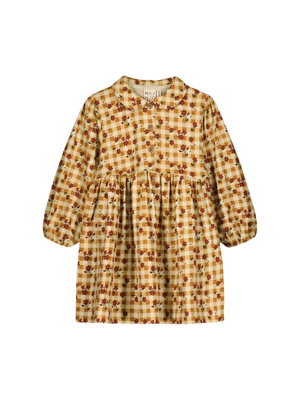 Mainio - Plaid Flowers Dress (11149)