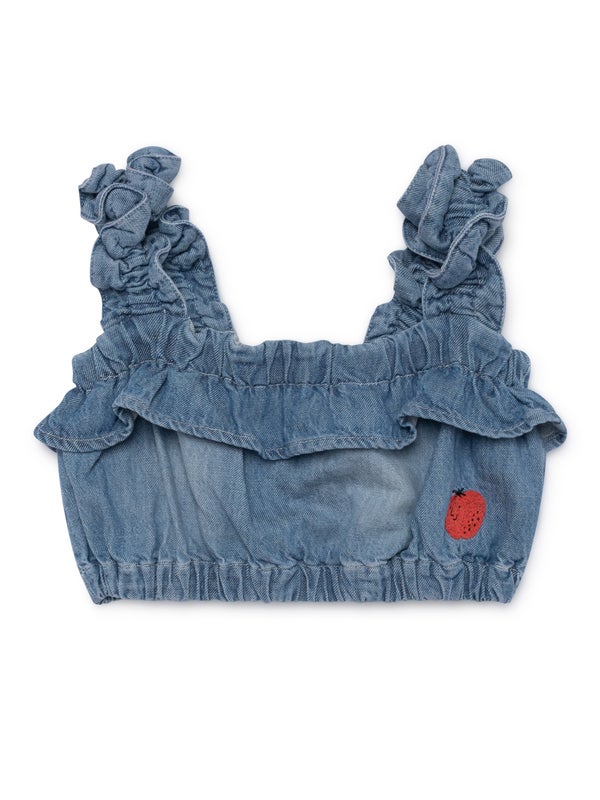 Bobo Choses - Ruffles Denim Top, Asley (119054)
