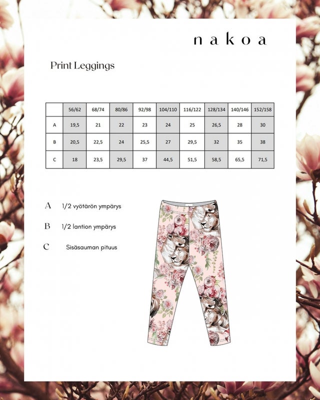 Nakoa - Print Leggings, Garden Of Lions
