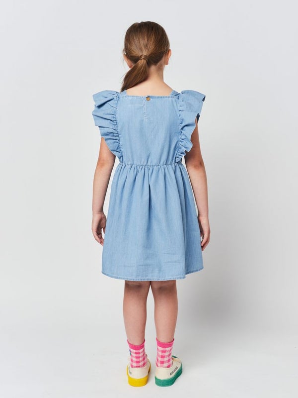 Bobo Choses - PELICAN DENIM RUFFLE DRESS (123AC133)