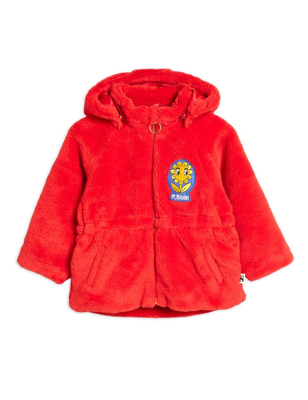 Mini Rodini - Faux fur parka, Red