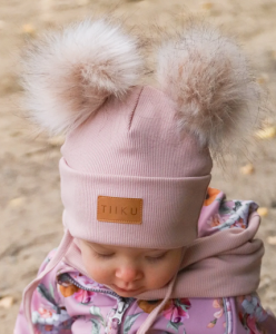 TIIKU - Double furry beanie, light rosa