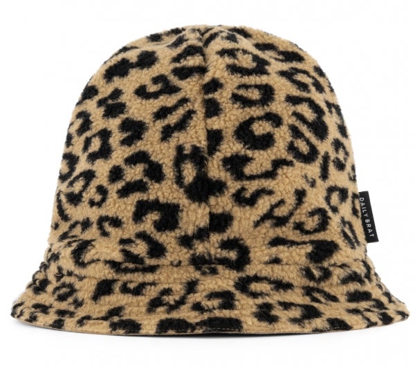 Daily Brat - Fuzzy Teddy Leopard Hat, Camel
