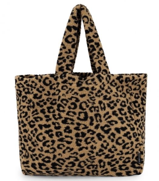 Daily Brat - Fuzzy Teddy Leopard Bag, Camel