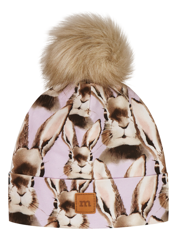 METSOLA -  BUNNY BEANIE WITH FUR POM, LILY