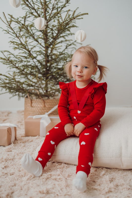 Metsola - Heart Song Rib Brace Pants Henkselihousut, Poppy