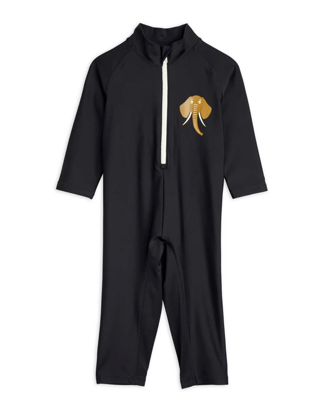 Mini Rodini - Elephant sp UV suit, Black