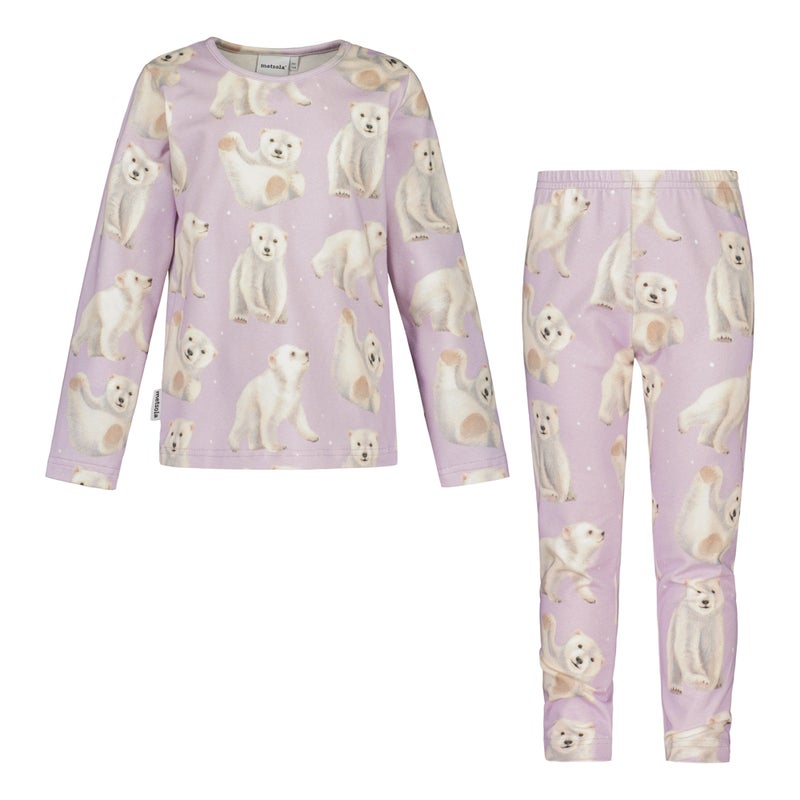 METSOLA - Polar Bears Pyjama, Icy Lilac