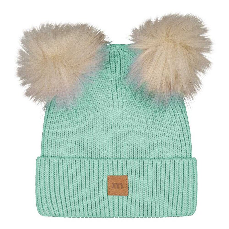 METSOLA - DOUBLE FUR POM BEANIE, MINTIE