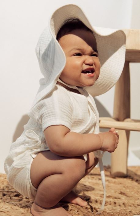 Hebe - Sun Hat, White Muslin (SS23337)