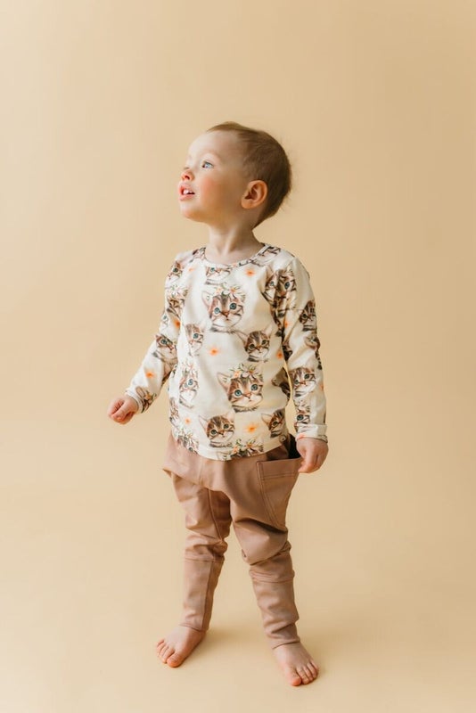 METSOLA - Lovely Kitten Shirt LS, Oat Milk