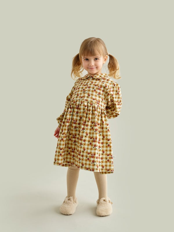 Mainio - Plaid Flowers Dress (11149)