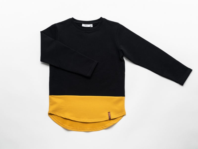 MIVI Kids - College Shirt 2-Color Deep Black-Sauterne