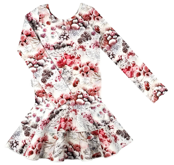 Gugguu - Print frilla dress, Frost Berries