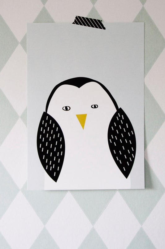 Pilkkuraita - Pingviini-printti, A4