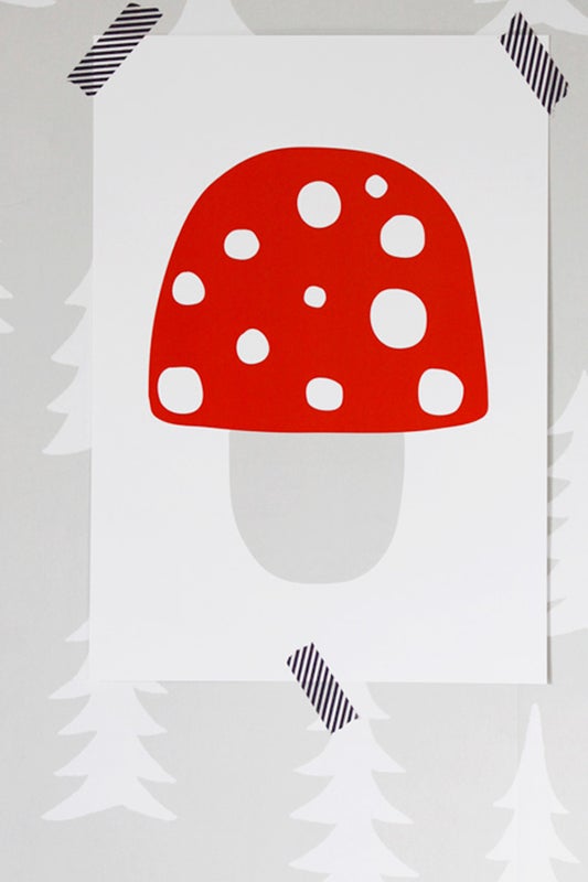 Pilkkuraita - Sieni-printti, A4